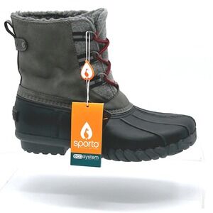 Sporto Size 6 Nina Waterproof Duck Boots‎ Winter Snow Booties NEW Gray Black $79